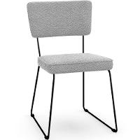 Cadeira Estofada Para Base Em Aço Allana L02 Bouclê Cinza - 1