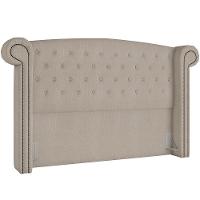 Cabeceira Cama Box Queen Com Tachas 160 Cm Sofia P05 Linho Creme - Lyam Decor - 1