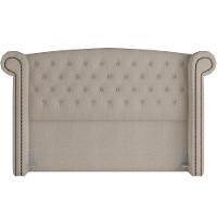 Cabeceira Cama Box Queen Com Tachas 160 Cm Sofia P05 Linho Creme - Lyam Decor - 5