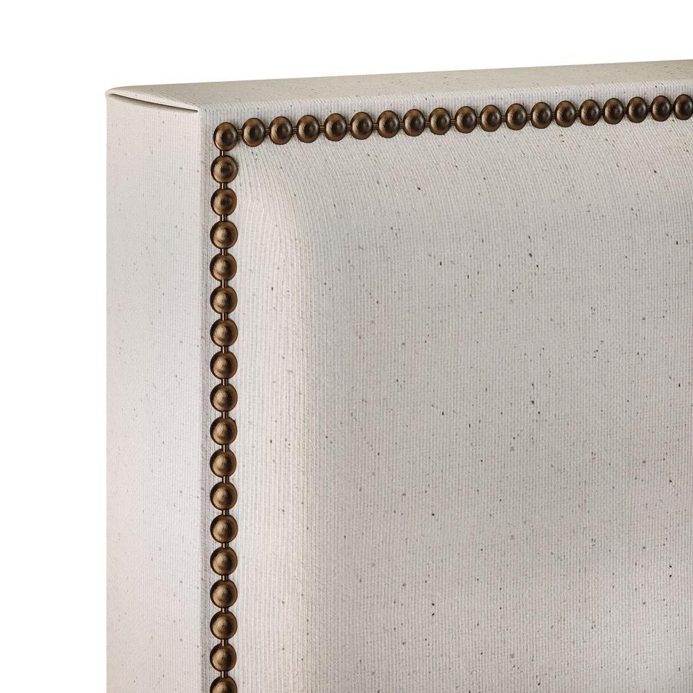 Cabeceira Box Casal King Com Tachas 195 Cm Linho Cru - 2