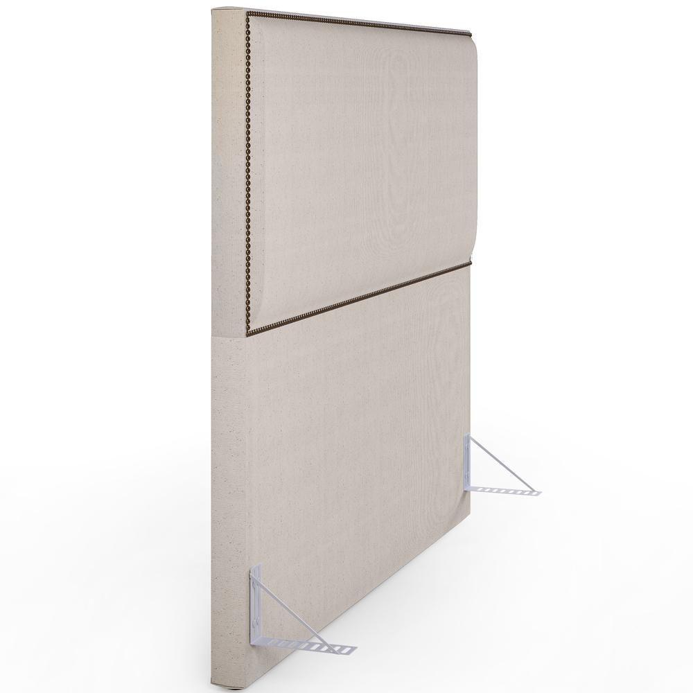 Cabeceira Box Casal King Com Tachas 195 Cm Linho Cru - 3