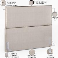 Cabeceira Box Casal King Com Tachas 195 Cm Linho Cru - 6
