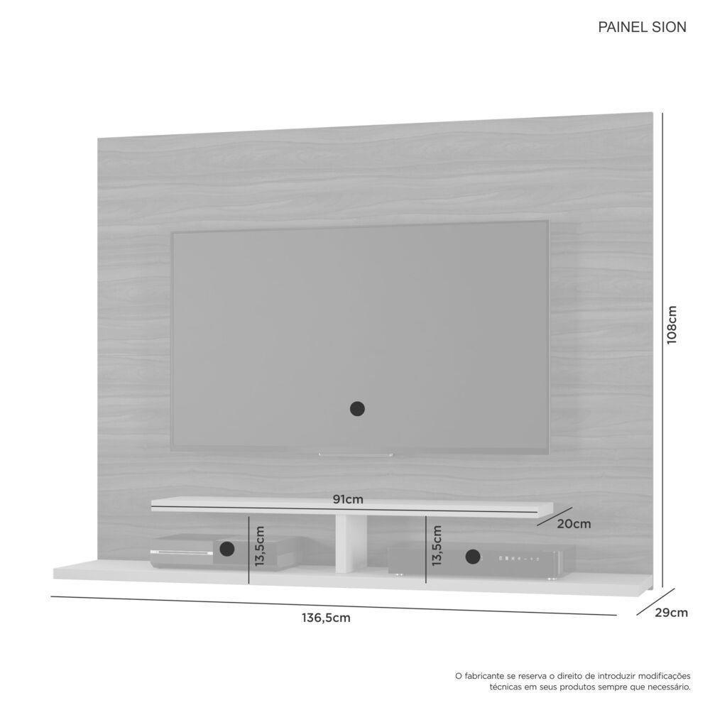 Painel Sion Com Prateleira 02 Nichos Para Tvs De Até 56'' Jcm Moveis - 3