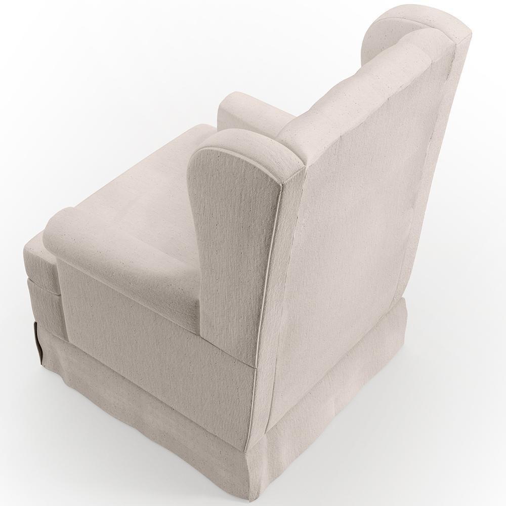 Poltrona E Puff Helena P02 Capitonê Linho Cru - 2