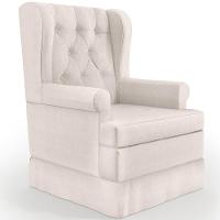 Poltrona E Puff Helena P02 Capitonê Linho Cru - 7