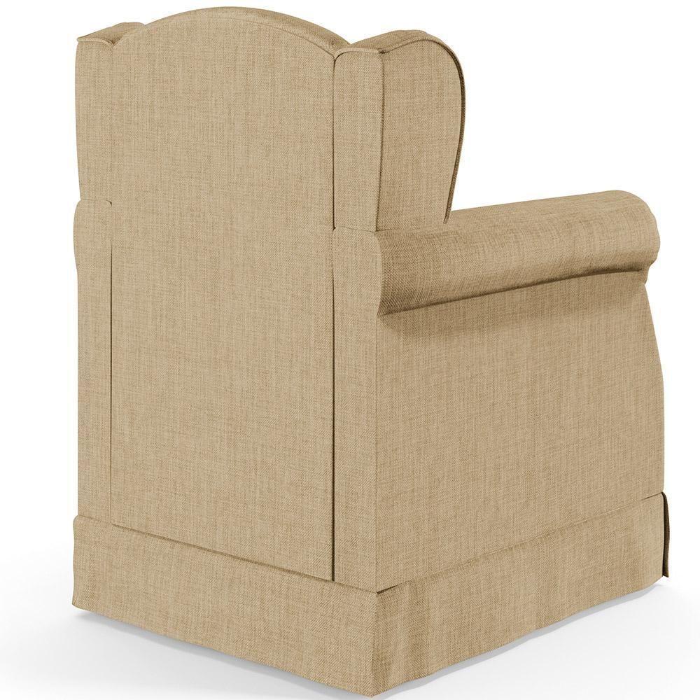 Poltrona Com Balanço E Puff Elisa P02 Linho Bege Escuro - 5