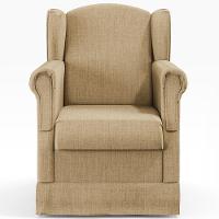 Poltrona Com Balanço E Puff Elisa P02 Linho Bege Escuro - 6