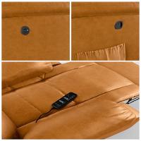 Poltrona Do Papai Reclinável Sala De Cinema Glider Manual Giratória Massagem Usb Pu Whisky G26 - 3