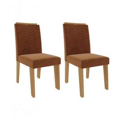 Kit 2 Cadeiras Sala Jantar Clarice 2 Un Savana-suede Nude