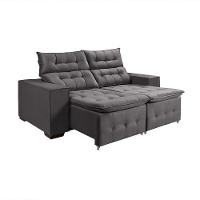 Sofá Retratil Reclinável Pillow 1,90 Veludo Grafite Cinza - 2