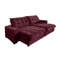 Sofá Califórnia Retrátil E Reclinável 5 Lugares 2,50m Com Molas Ensacadas E Pillow Vinho Roxo - 3