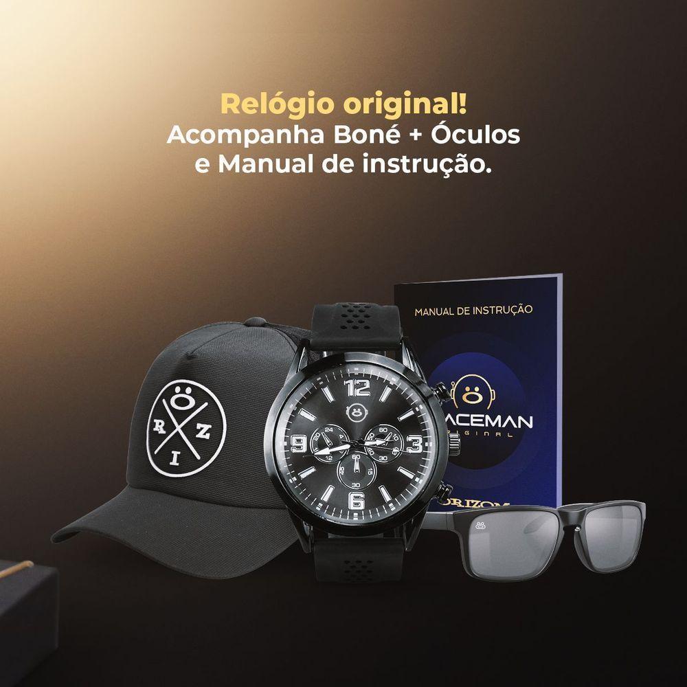 Relogio Masculino Aço Inox Oculos Sol Proteção Uv Boné - 7