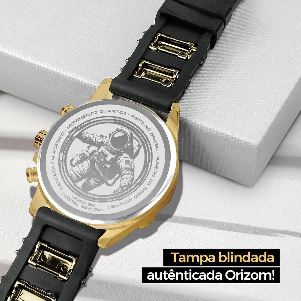 Relogio Masculino Banhado Ouro Aço Crucifixo Pulseira Prova Dagua Pallyjane - 3