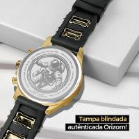 Relogio Masculino Banhado Ouro Aço Crucifixo Pulseira Prova Dagua Pallyjane - 3