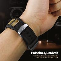 Relogio Masculino Banhado Ouro Aço Crucifixo Pulseira Prova Dagua Pallyjane - 6