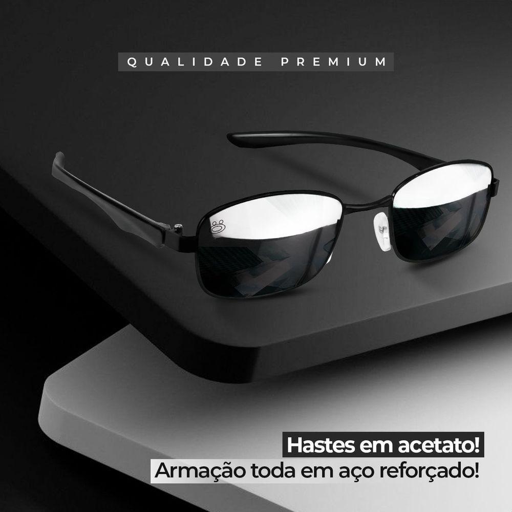 Óculos Sol Masculino Hype Trap Case Presente Lente Espelhada - 7