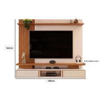 Painel Home P-tv Até 65 Polegadas Leoni Ripado C- Prateleira E Nichos 180x162cm Bali-cedro Dj Móveis - 4