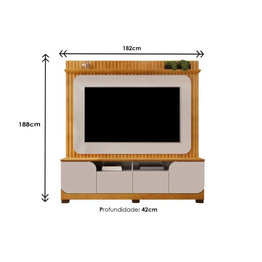 Home P-tv Até 65 Polegadas Vogue Ripado C- Prateleira E Nichos 182x183cm Cedro-bali Dj Móveis - 4