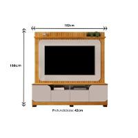 Home P-tv Até 65 Polegadas Vogue Ripado C- Prateleira E Nichos 182x183cm Freijó-off White Dj Móveis