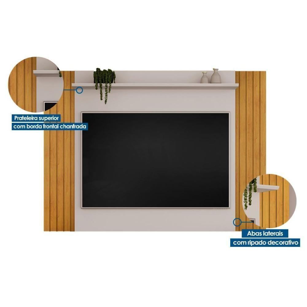 Painel Home P-tv Até 60 Polegadas Trend Ripado Extensível C- Prateleira 108x160 Cm Freijo-off White Dj Móveis - 3