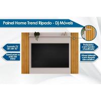 Painel Home p/TV até 50 Polegadas Trend Ripado Extensível c/ Prateleira 108x136cm Cedro/Bali - DJ Móveis - 5