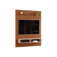 Painel Home P-tv Até 55 Polegadas Aston Ripado C- Prateleira E Nichos 134x168cm Cedro-bali Dj Móveis - 3