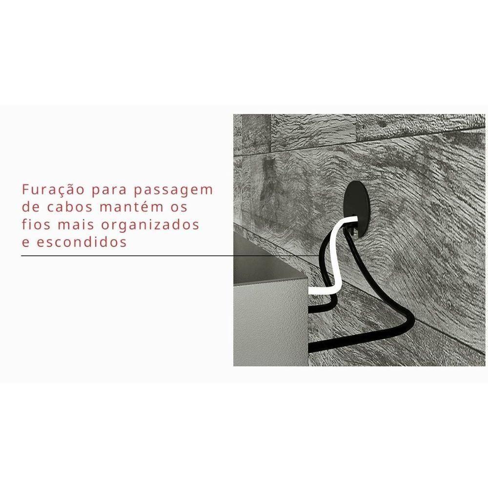 Painel Home P-tv Até 47 Polegadas Smart C- Prateleira E Nichos 120x120cm Cedro-bali Dj Móveis - 4