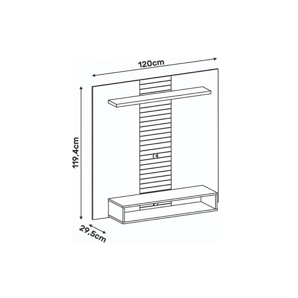 Painel Home P-tv Até 47 Polegadas Smart C- Prateleira E Nichos 120x120cm Cedro-bali Dj Móveis - 6