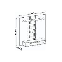 Painel Home P-tv Até 47 Polegadas Smart C- Prateleira E Nichos 120x120cm Cedro-bali Dj Móveis - 6