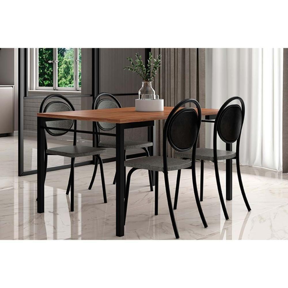 Cadeira Sala De Jantar 1738 Aço Kit 2 Uni Cobre-linho Areia-courino Caramelo Carraro - 2