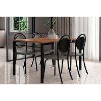 Cadeira Sala De Jantar 1738 Aço Kit 2 Uni Cobre-linho Areia-courino Caramelo Carraro - 2