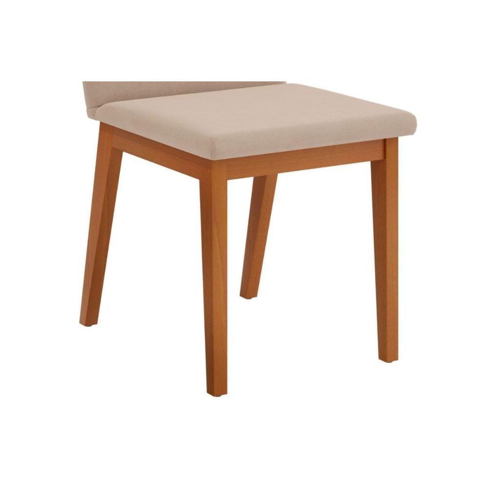 Cadeira Sala De Jantar Sofia Madeira Kit 2un Ipe-veludo Creme Dj Móveis - 4