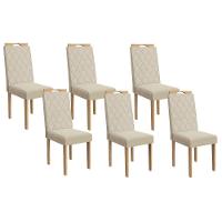Cadeira Sala De Jantar 2cad153ea Kit 6 Un Eucalipto-linho Areia A052 - 1