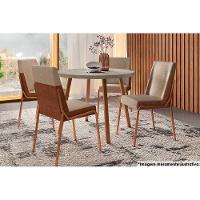 Cadeira Sala De Jantar Hug 1749 Aço Kit 2 Uni Preto/linho Grafite/courino Preto - Carraro - 2