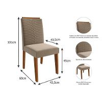 Cadeira Sala De Jantar Clarice Wood Kit 2 Un Nature-madeirado- Linho Bege