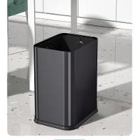 Lixeira Inox Preta 15 Litros Escritorio Cesto Lixo Black Sem Tampa Com Aro Banheiro Cozinha Aberta Luxo - 6