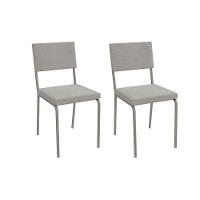 Cadeira Sala De Jantar Zaria 2c128 Aço Kit 2 Uni Niquel-boucle Cinza A056 - 1