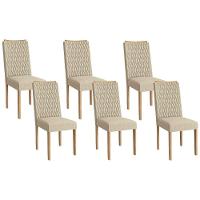 Cadeira Sala De Jantar 2cad157ea Kit 6 Un Eucalipto-linho Bege A019 - 1