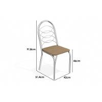 Cadeira Sala De Jantar Holanda C009 Kit 6 Un Cromado/marrom 21 - Kappesberg