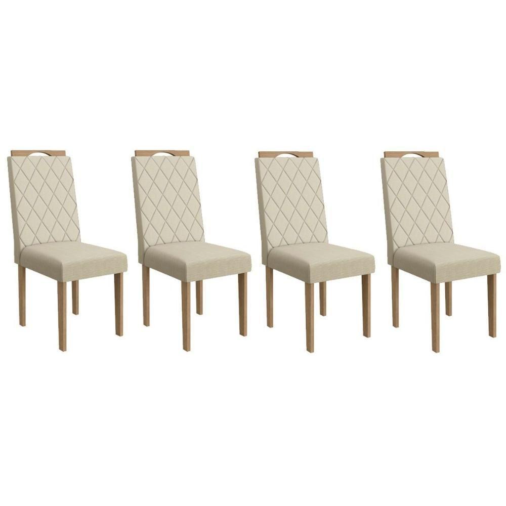 Cadeira Sala De Jantar 2cad153ea Kit 4 Un Eucalipto/linho Bege A019 - Kappesberg - 1