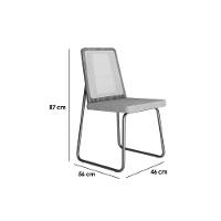 Cadeira Sala De Jantar Wood 1751 Aço Kit 2 Uni Preto/preto Tela /linho Grafite - Carraro - 6