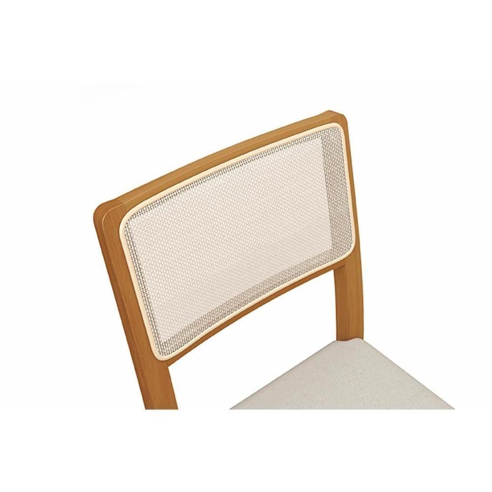 Cadeira Sala De Jantar Lola Kit 6 Un Carvalho/linho Bege Tela Bege A058a - Kappesberg - 2