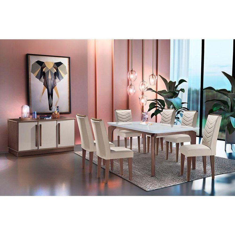 Cadeira Sala De Jantar Londrina Kit 4 Un Imbuia - Veludo Capuccino - Rufato - 4