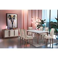 Cadeira Sala De Jantar Londrina Kit 4 Un Imbuia - Veludo Capuccino - Rufato
