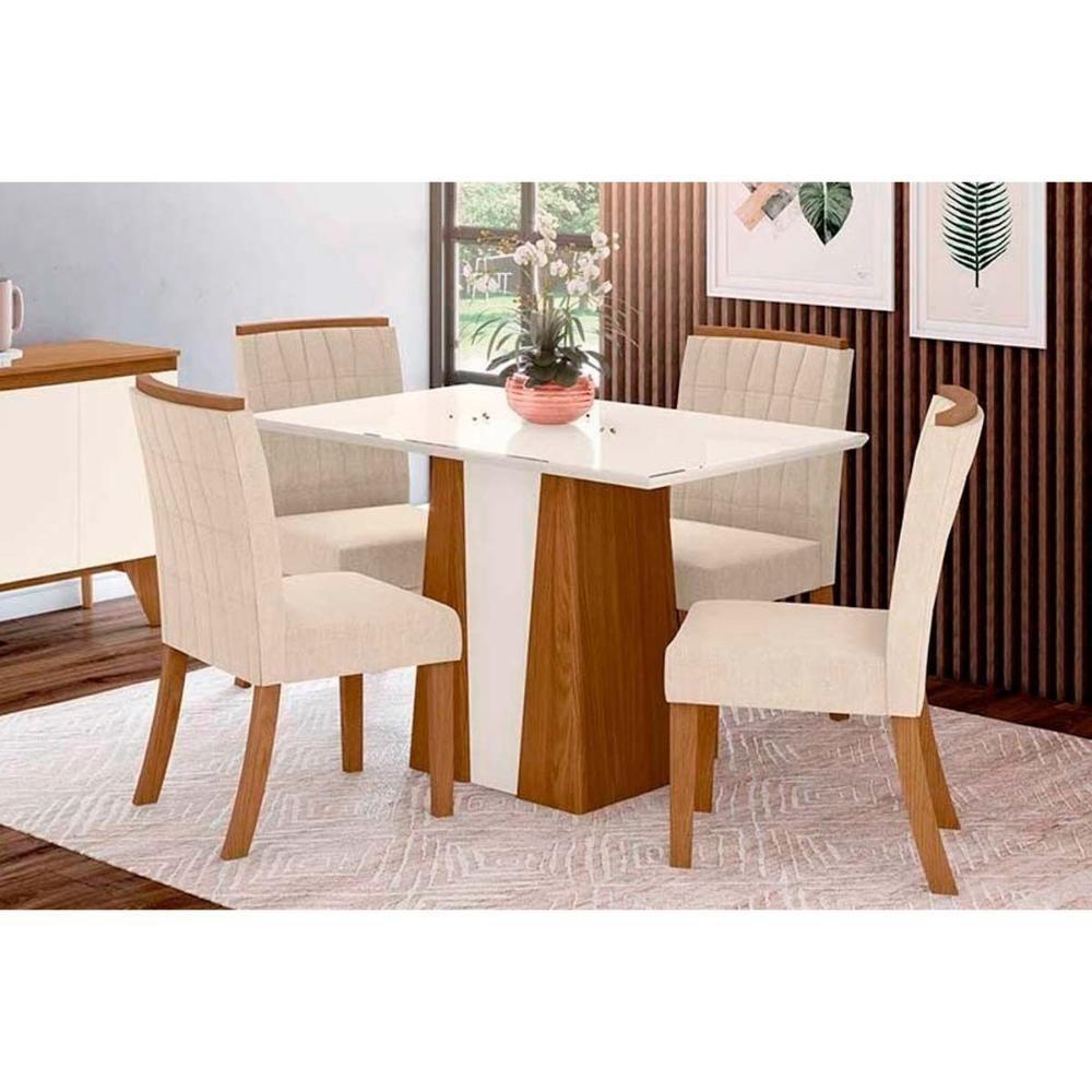 Cadeira Sala De Jantar Tauá Kit 4 Uni Nature-linho - Henn - 5