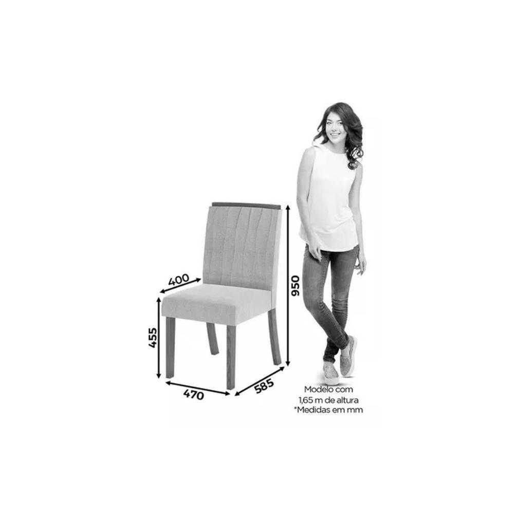 Cadeira Sala De Jantar Tauá Kit 4 Uni Nature-linho - Henn - 8