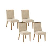 Cadeira Sala De Jantar Tauá Kit 4 Uni Nature-linho - Henn - 1