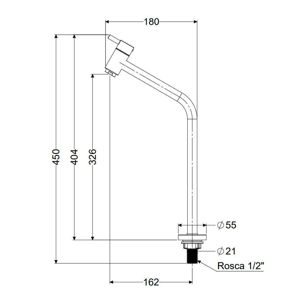Torneira Censi 98002 45° De Bancada Cromada Cromado 98002-1 - 2