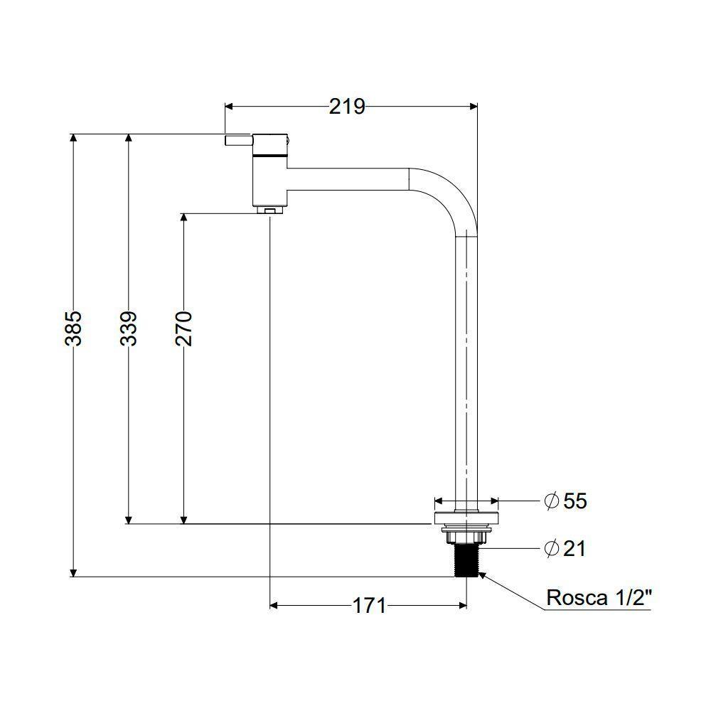 Torneira Censi 98003 90° De Bancada Cromada Cromado 98003-1 - 2
