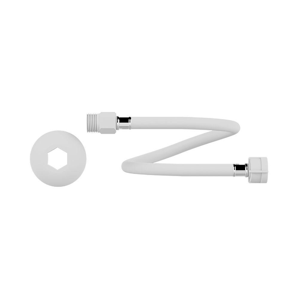 Engate Flexível De Pvc Alta Pressão 40cm Branco 7121-1 - 1